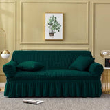 Fluffy Bubble Fabric Sofa Cover - Green