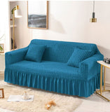 Fluffy Bubble Fabric Sofa Cover - Turquoise