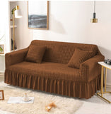 Fluffy Bubble Fabric Sofa Cover - Copper