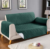 Micro Quilted Sofa Cover - Green