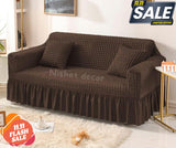 Fluffy Bubble Fabric Sofa Cover - Brown