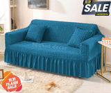 Fluffy Bubble Fabric Sofa Cover - Turquoise