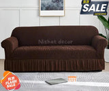 Zebra Velvet Sofa Covers ( Dark Brown)