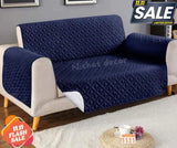 Micro Quilted Sofa Cover - Blue