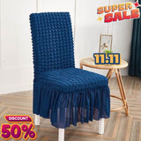 Fluffy Bubble Fabric Chair Cover - blue