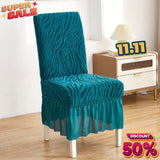 Velvet Zebra Chair Cover - Zinc