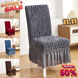 Velvet Zebra Chair Cover - Grey