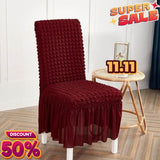 Fluffy Bubble Fabric Chair Cover - Mehroon