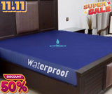 Water Proof Mattress Cover  - Blue - Terry Cotton