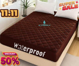 Quilted waterproof Mattress Cover - Brown