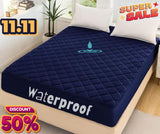 Quilted waterproof Mattress Cover - Navy Blue