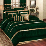 Luxury Silk Bridal Duvet Set With Filling (Dark Green)