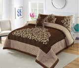 JACQUARD VELVET BED SHEET ( CHOCOLATE BROWN) - 5 PCS