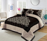 JACQUARD VELVET BED SHEET ( DARK BROWN ) - 5 PCS