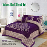 JACQUARD VELVET BED SHEET ( PURPLE ) - 5 PCS