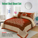 JACQUARD VELVET BED SHEET ( MUSTARD ) - 5 PCS
