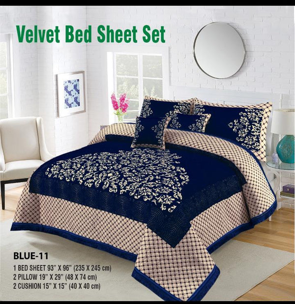 JACQUARD VELVET BED SHEET - 5 Pcs