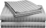 Luxury Strip Satin Bed sheet Set - Light Grey
