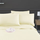 Luxury Strip Satin Bed sheet Set - Creem