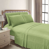 Luxury Strip Satin Bed sheet Set - Green