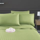 Luxury Strip Satin Bed sheet Set - Green