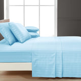 Luxury Strip Satin Bed sheet Set - Sky Blue