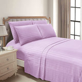 Luxury Strip Satin Bed sheet Set - Lilac