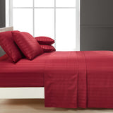 Luxury Strip Satin Bed sheet Set - Mahroon