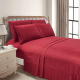 Luxury Strip Satin Bed sheet Set - Mahroon