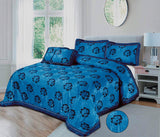 Marry Silver 5 Pcs Heavy Palachi Velvet Blue Bedding Set