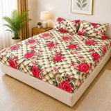 Printed 3 Piece's Quilted Bedsheets Set (100% Waterproof) New Arrivals! Luxury Bedsheet