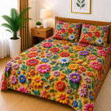 3D Printed Bedsheet with 2 Pillow Covers – 3-Piece Set - D2