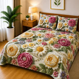 3D Printed Bedsheet with 2 Pillow Covers – 3-Piece Set - D9