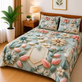 3D Printed Bedsheet with 2 Pillow Covers – 3-Piece Set - D10