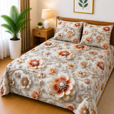 3D Printed Bedsheet with 2 Pillow Covers – 3-Piece Set - D11