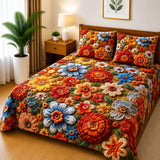 3D Printed Bedsheet with 2 Pillow Covers – 3-Piece Set - D13