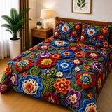 3D Printed Bedsheet with 2 Pillow Covers – 3-Piece Set - D16