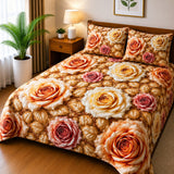 3D Printed Bedsheet with 2 Pillow Covers – 3-Piece Set - D17