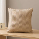 Matt Ultrasonic Cushion Cover Square 16✘16 Inches - Beige