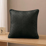 Matt Ultrasonic Cushion Cover Square 16✘16 Inches - Black