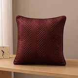 Matt Ultrasonic Cushion Cover Square 16✘16 Inches - Maroon