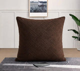 Royal Wave Cushion Cover Square 16✘16 Inches - Brown