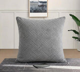 Royal Wave Cushion Cover Square 16✘16 Inches - Grey