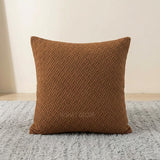 Jacquard Stripe Cushion Cover Square 16✘16 Inches - Camel
