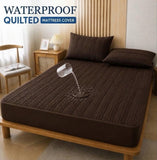Quilted waterproof Mattress Cover - Brown