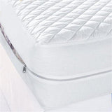 Quilted Zipper waterproof Mattress Protector - White