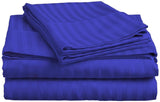Luxury Strip Satin Bed sheet Set - Royal Blue