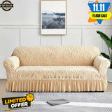 Zebra Velvet Sofa Covers - Golden