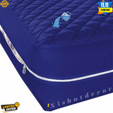 Quilted Zipper waterproof Mattress Protector - Blue