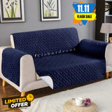 Micro Quilted Sofa Cover - Blue